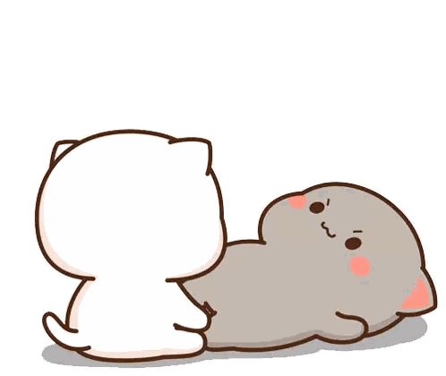 Two Cats Hugging With Heart Sticker