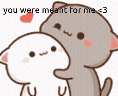 Two Cats Hugging You Were Meant For Me GIF