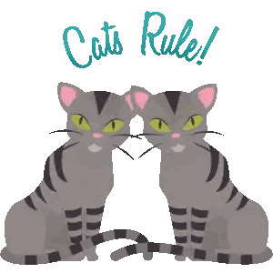 Two Cats Kissing Cats Rule Sticker