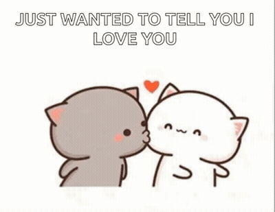 Two Cats Kissing Just Wanted To Tell You I Love You GIF