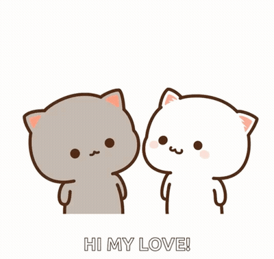 Two Cats Kissing Saying Hi My Love GIF