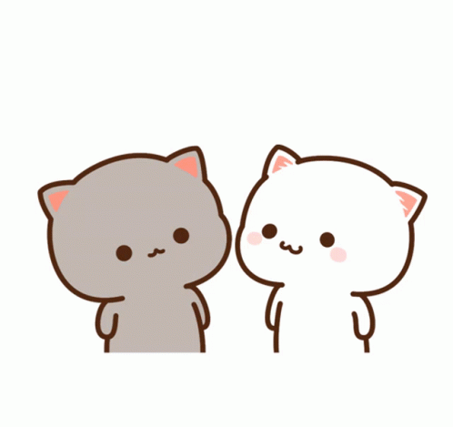 Two Cats Kissing With Heart GIF