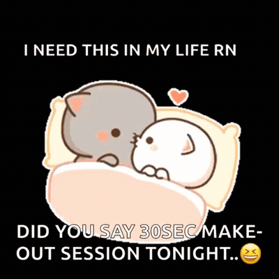 Two Cats Laying Next To Each Other Saying I Need This In My Life GIF