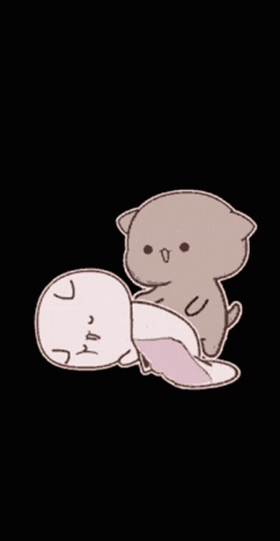 Two Cats Laying On Top Of Each Other GIF