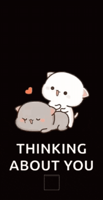 Two Cats Laying Together Thinking About You GIF