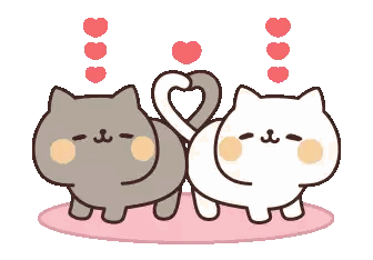 Two Cats Making Heart Shape With Tails Sticker