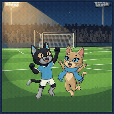 Two Cats Playing Soccer GIF