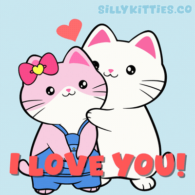 Two Cats Saying I Love You GIF