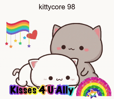 Two Cats Saying Kisses 4 U Ally GIF