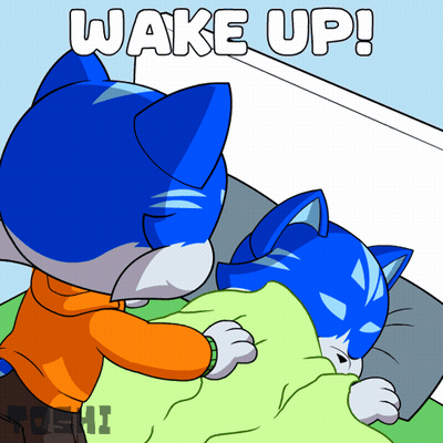 Two Cats Saying Wake Up GIF