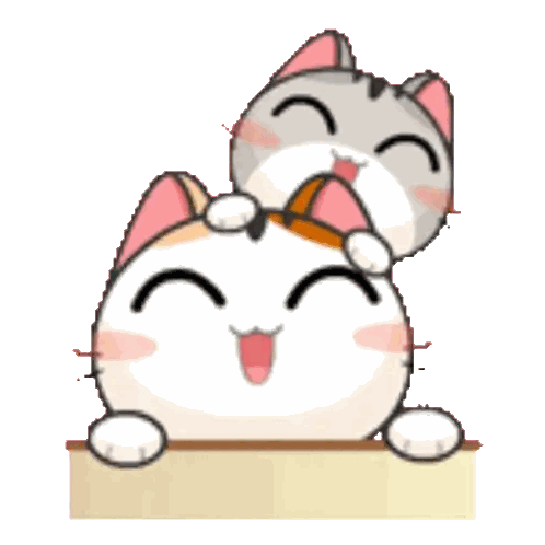 Two Cats Sitting On Each Other With Closed Eyes Sticker
