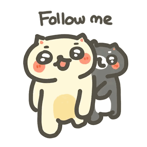 Two Cats Standing Next To Each Other Follow Me Sticker