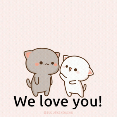 Two Cats Standing Next To Each Other GIF
