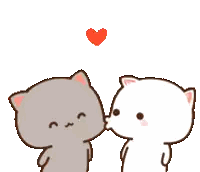 Two Cats With Heart Sticker