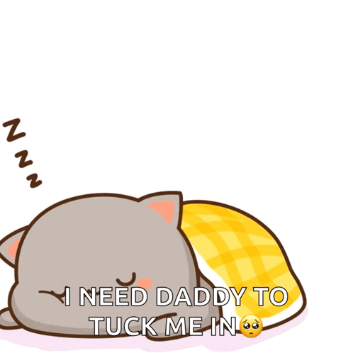 Two Cats With I Need Daddy Tuck Me In GIF
