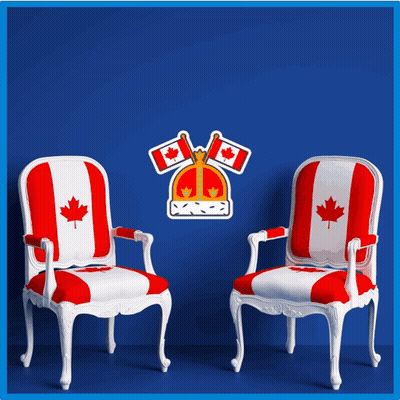 Two Chairs With Canadian Flag GIF