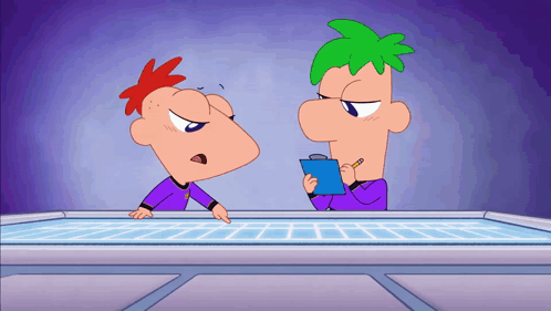Two Characters One Green Hair One Red Hair GIF