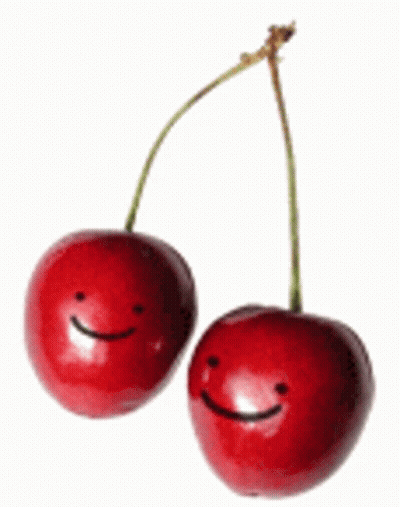 Two Cherries With Smiley Faces GIF