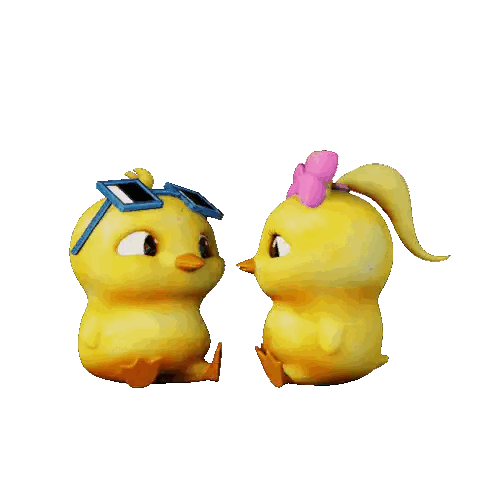 Two Chickens Kissing With Sunglasses And Pink Bow Sticker