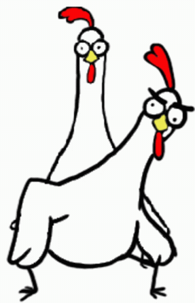 Two Chickens Standing Together GIF