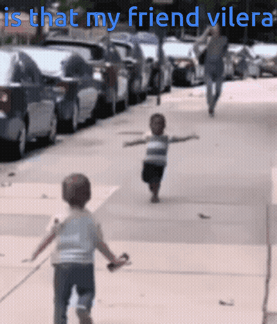 Two Children Running Is That My Friend Vilera GIF