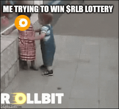 Two Children With Caption Me Trying To Win Rlb Lottery Rollbit GIF