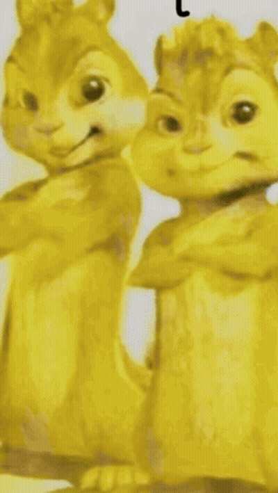 Two Chipmunks Standing Arms Crossed Letter L GIF