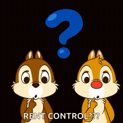 Two Chipmunks With Question Mark And Rent Control GIF