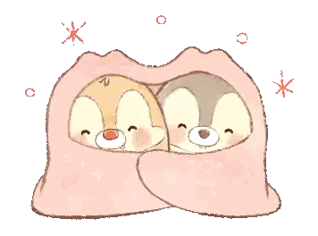 Two Chipmunks Wrapped In A Pink Blanket With Stars Around Them Sticker