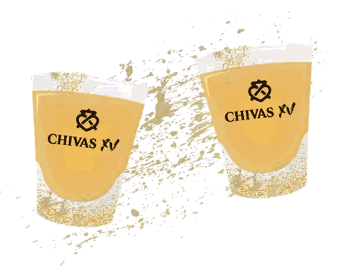 Two Chivas XV Shot Glasses Sticker