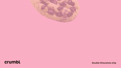 Two Chocolate Chip Cookies On A Pink Background GIF