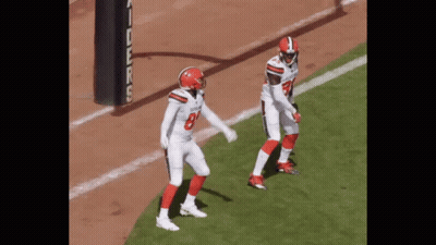 Two Cleveland Browns Football Players GIF