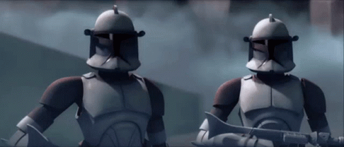 Two Clone Troopers Holding Guns GIF