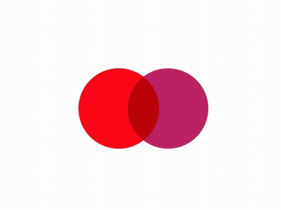 Two Colorful Circles On A White Background One Red And One Yellow GIF