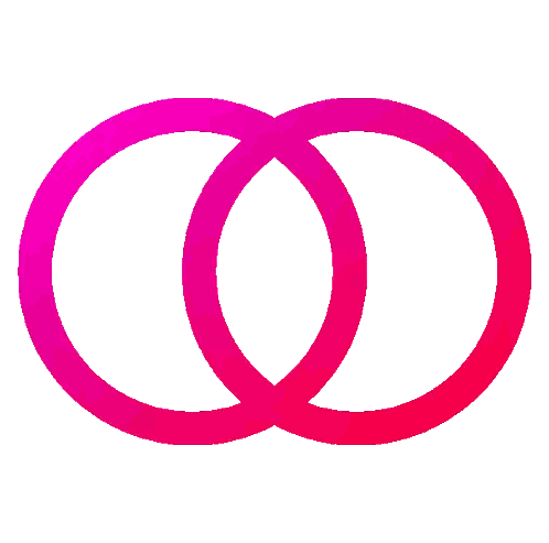 Two Connected Orange Circles Sticker