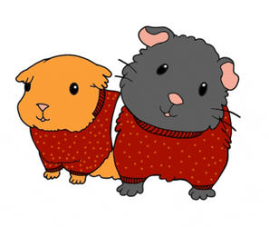 Two Cute Animated Guinea Pigs Is Sad GIF
