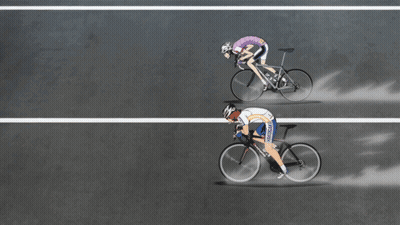 Two Cyclists One Wearing Tokyo Jersey GIF