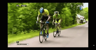 Two Cyclists Riding With Number 3 GIF
