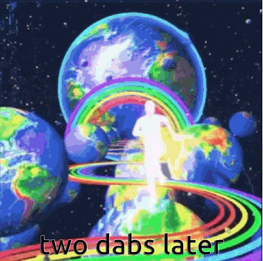 Two Dabs Later On Colorful Background GIF