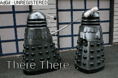 Two Dalek Robots Saying There There GIF