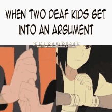 Two Deaf Kids Arguing Anime Meme