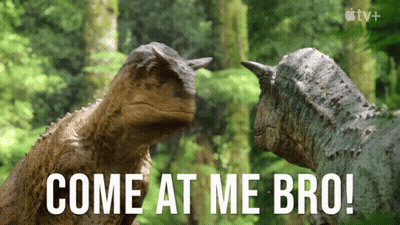 Two Dinosaurs Come At Me Bro GIF