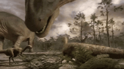 Two Dinosaurs Side By Side GIF
