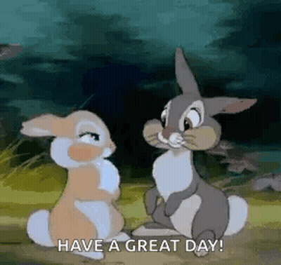 Two Disney Bambi Rabbits Talking GIF