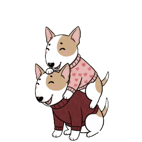 Two Dogs Hugging In Sweaters Sticker