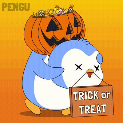 Two Dogs In Halloween Costumes Standing Together GIF