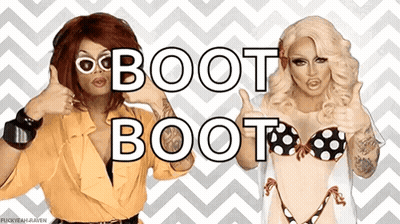Two Drag Queens Thumbs Up Boot Boot GIF