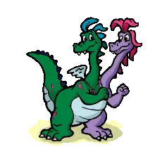 Two Dragons Standing Next To Each Other Sticker