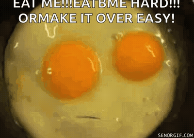 Two Eggs Saying Eat Me GIF