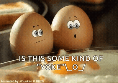 Two Eggs With Faces Saying Good Morning GIF